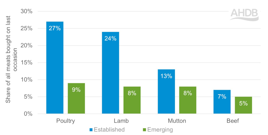 Graph on established and emerging halal meats.